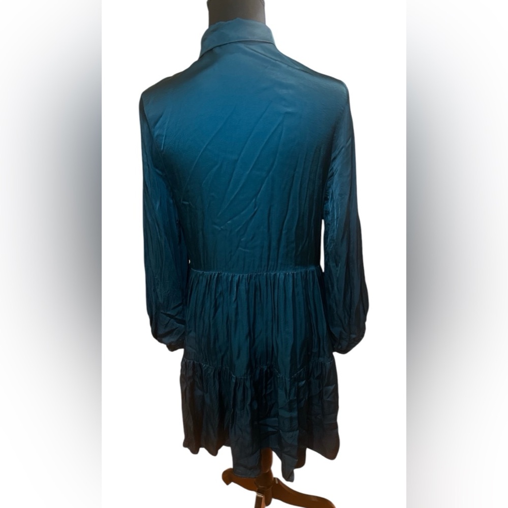 Young Fabulous and Broke Women’s Long Sleeve Babydoll Style Satin Dress Small - Picture 4 of 9